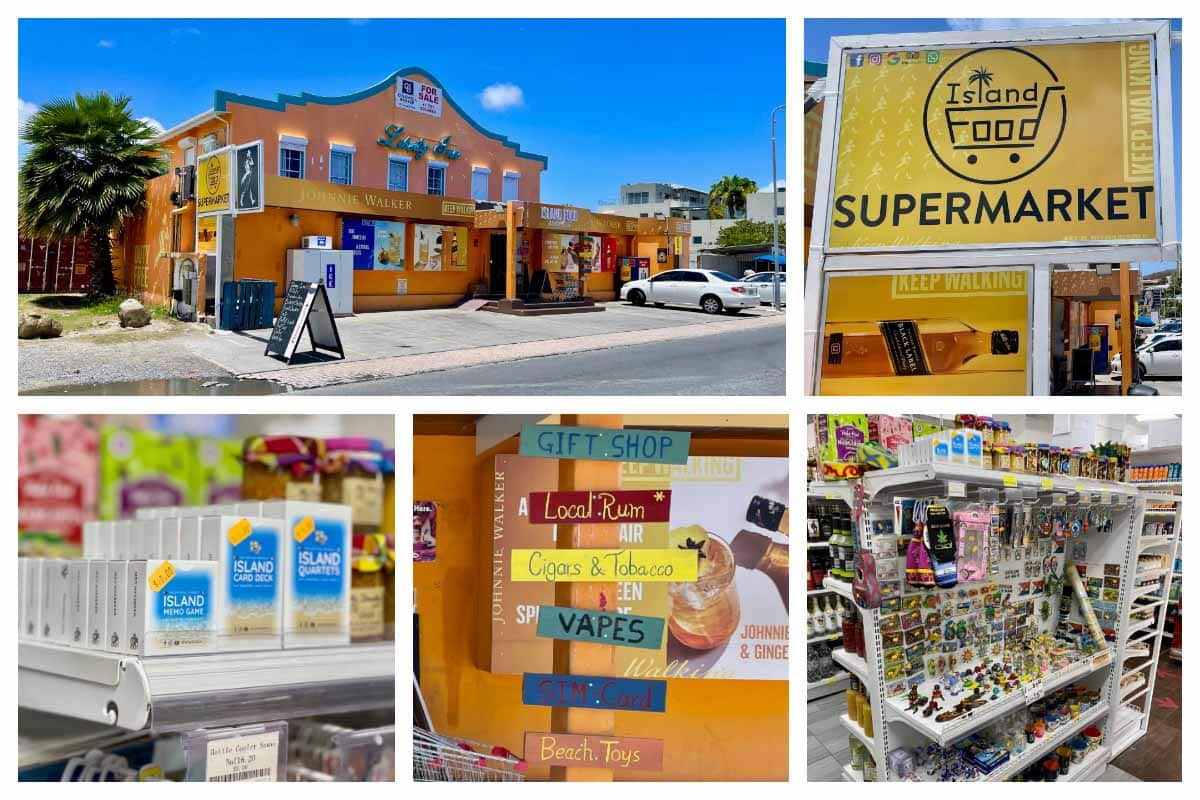 Island Food Supermarket in Cole Bay - Gift Shop, Local Rum, Cigars, Tabacco, Vapes, SIM Card, Beach Toys S