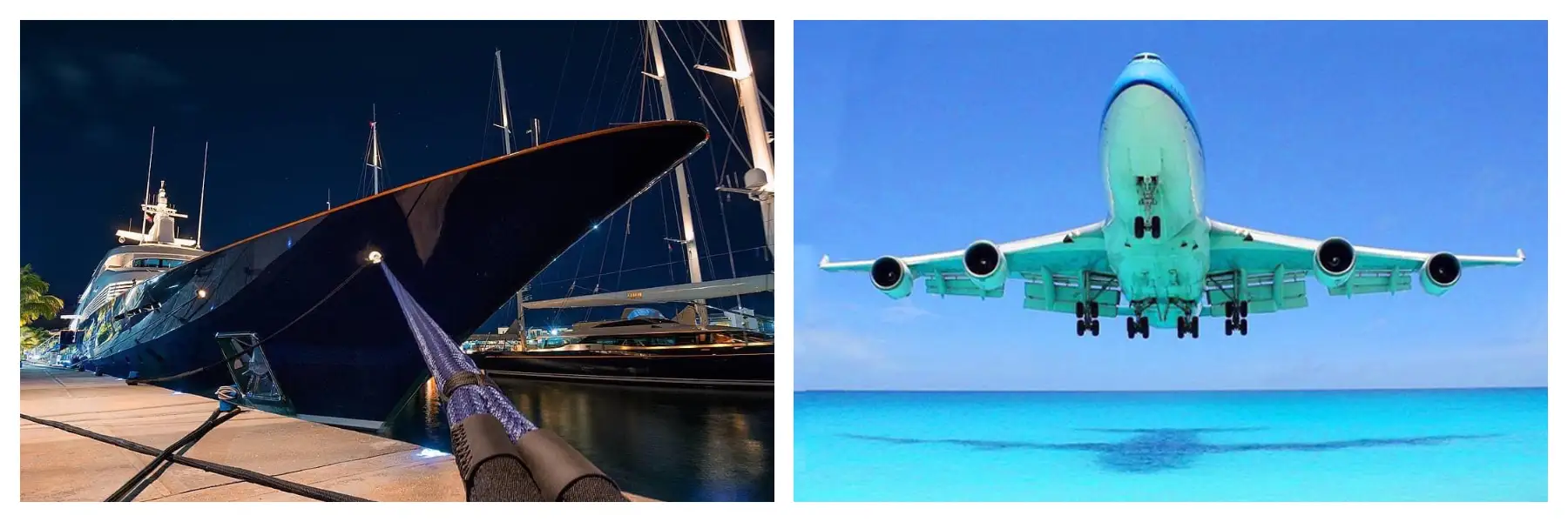 Mega Yacht - Boeing 747 Landing at Maho Beach - Sint Maarten, Saint Martin